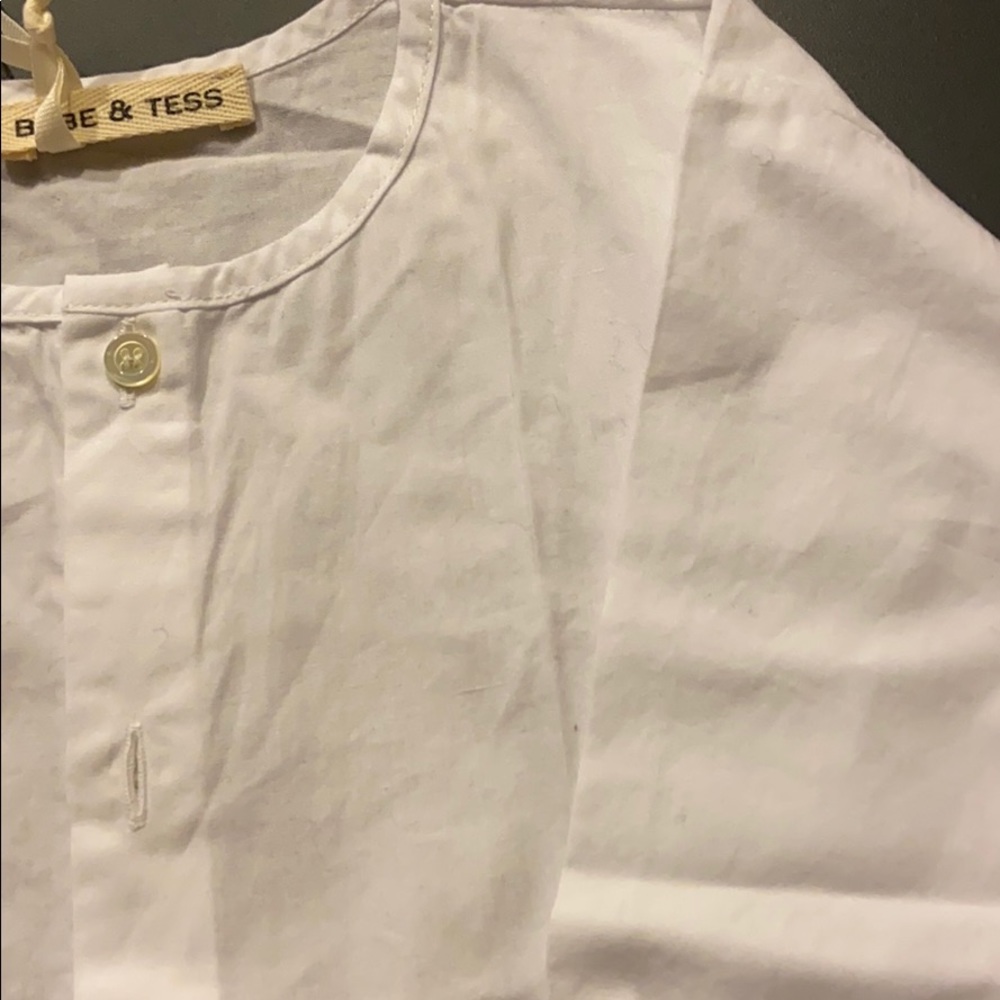 Clearance - Babe & Tess Simple White Button Down - Picture 6 of 7